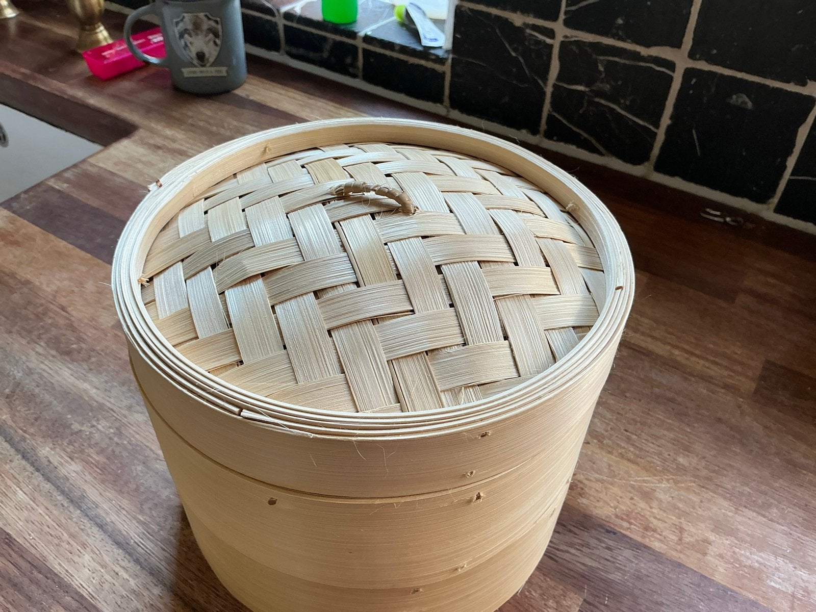 Nieuw bamboe stoommandje - 18cm diameter, Beige, Overige typen, Nieuw, Ophalen of Verzenden