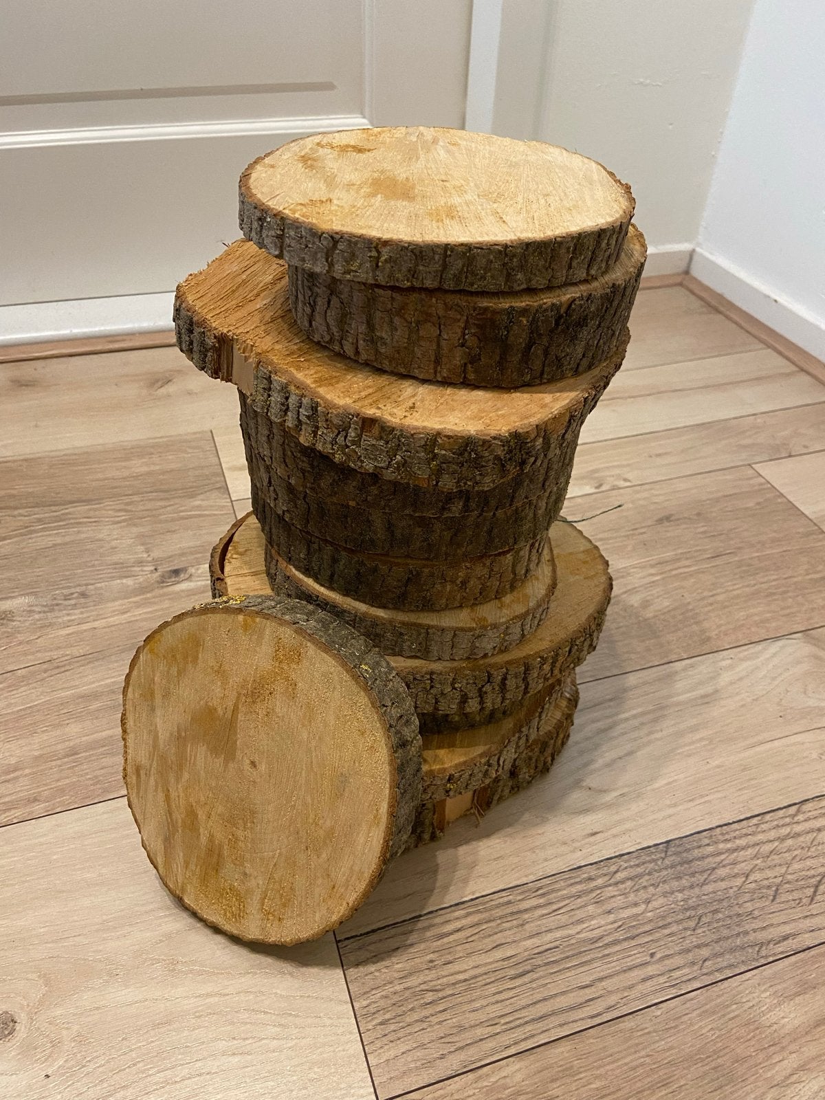 Houten schijven / boomstammetjes ter decoratie, Ophalen, Hout, Gebruikt, Landelijk