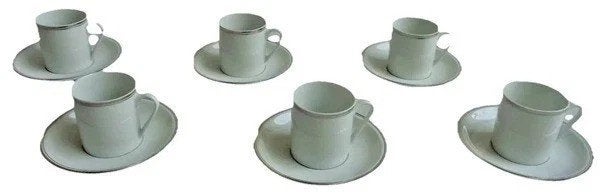 Arzberg 431 Platinum kop en schotel 6 stuks H7xB6, Coolsingel 104, 3011 AG Rotterdam, Netherlands, Verzenden, Arzberg, Zo goed als nieuw
