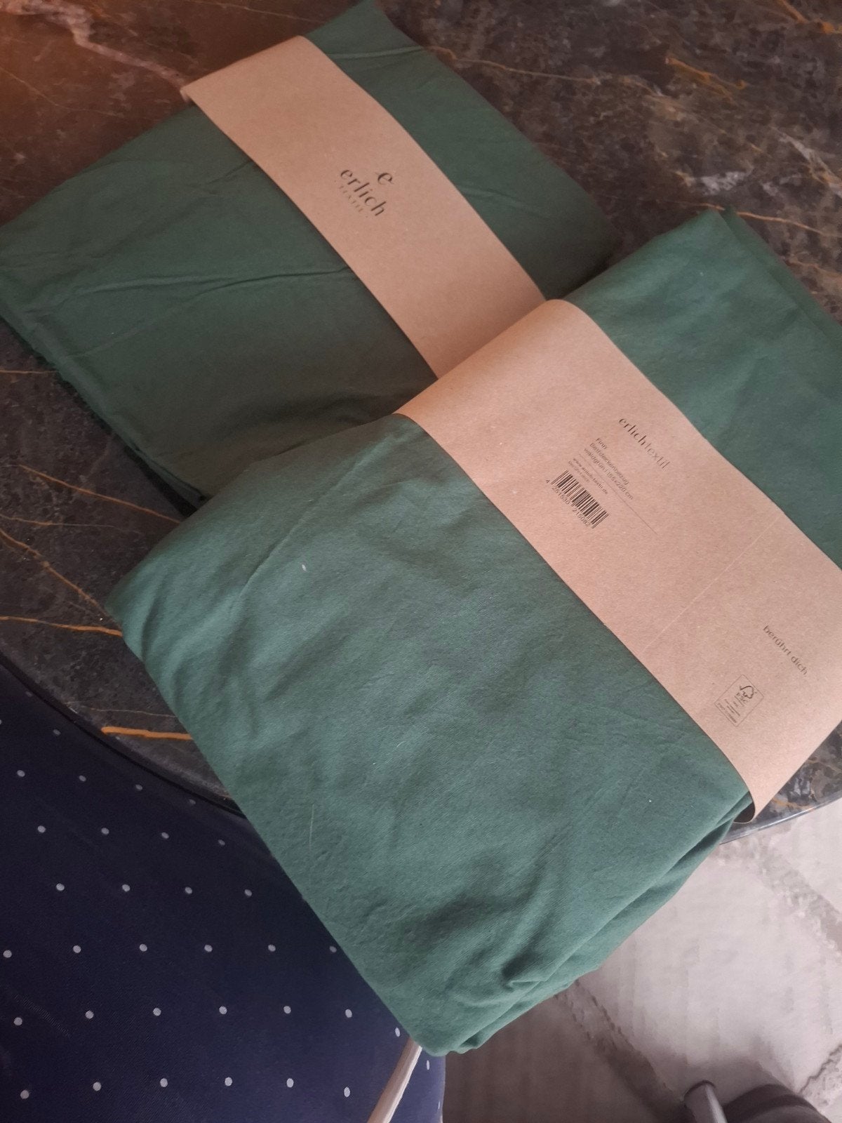 Erlich Textil Dekbedovertrek Finn Waldgrün 155x220 cm, Huis en Inrichting, Slaapkamer | Beddengoed, Eenpersoons, Verzenden, Dekbedovertrek