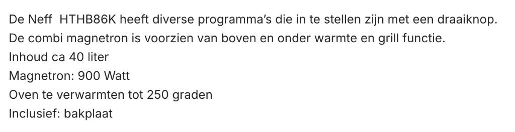 Koopje: uitstekende NEFF6774N0/03 combi oven, Ophalen, 45 tot 50 cm, Inbouw, Hete lucht