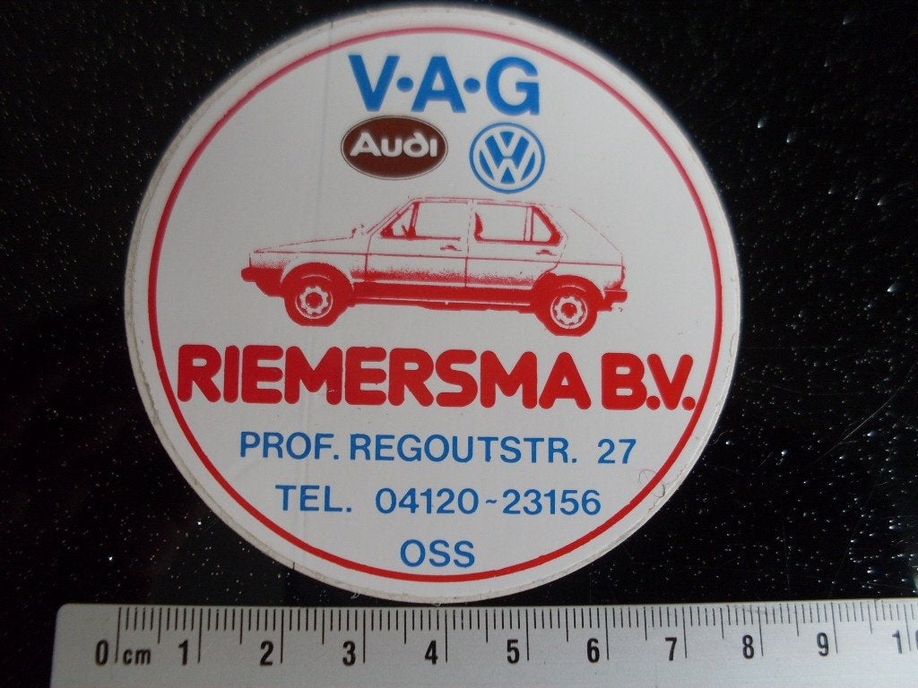 sticker Riemersma oss VAG audi vw volkswagen dealer, Verzamelen, Stickers, Verzenden, Zo goed als nieuw, Bedrijf of Vereniging