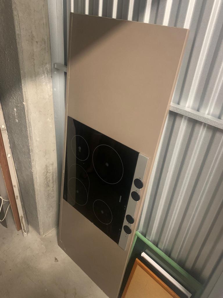 Composiet aanrechtbladen met spoelbak en kookplaat, Huis en Inrichting, Keuken | Keukenelementen, Ophalen, Gebruikt, Bruin, 200 cm of meer