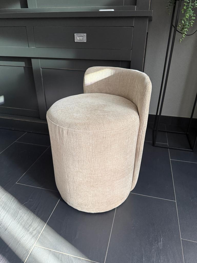 By-Boo Poef Marque Beige, Ophalen, Minder dan 50 cm, Rond, Zo goed als nieuw