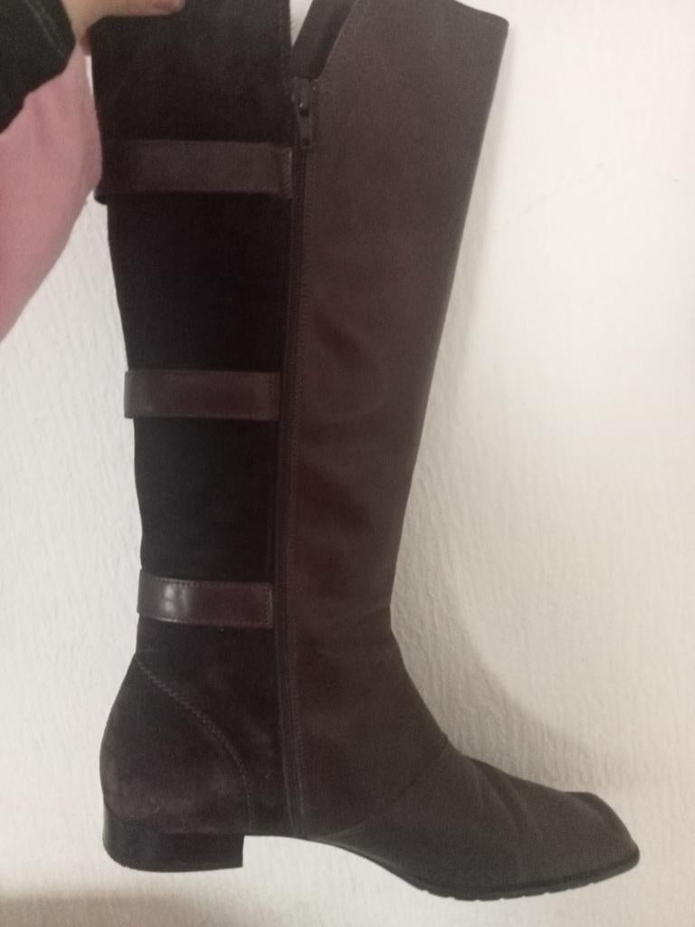 Elegante bruine laarzen met gespen (maat 41), Kleding | Dames, Schoenen, Ophalen, Hoge laarzen, Bruin, Onbekend