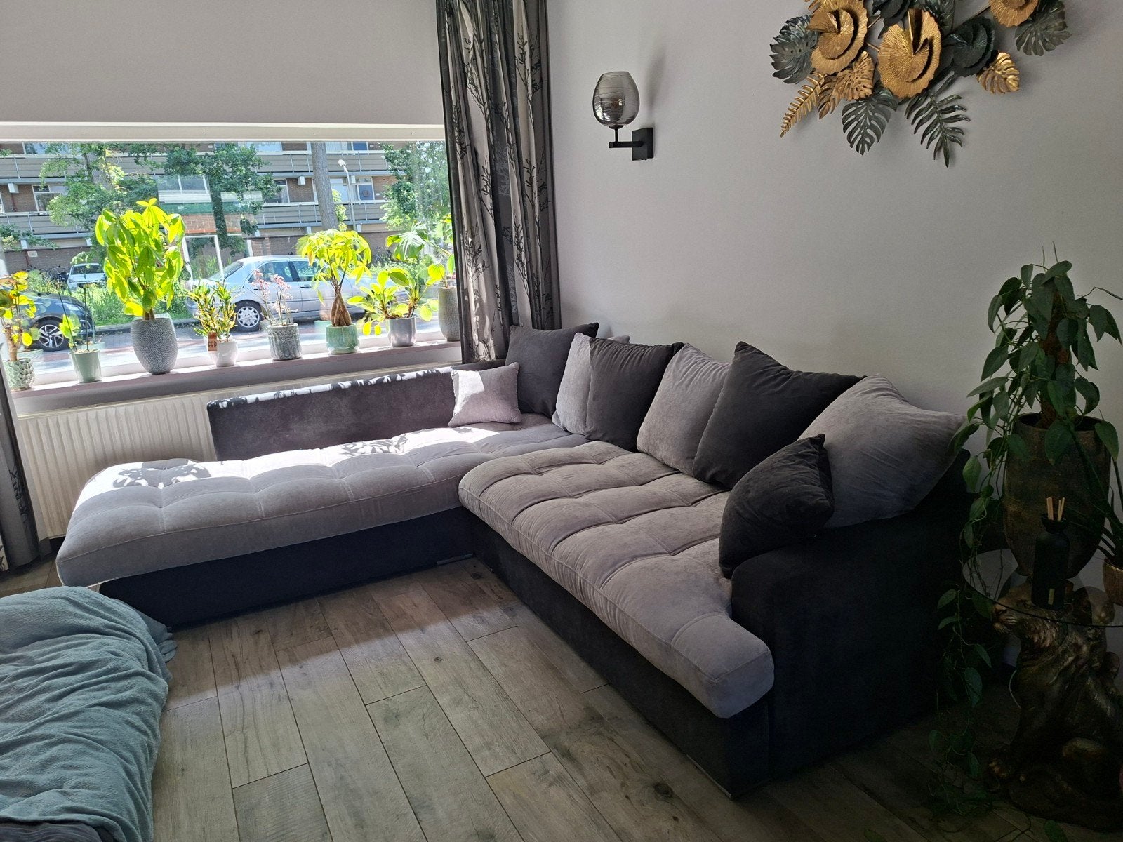 Comfortabele hoekbank met wasbare hoezen, Ophalen, 250 tot 300 cm, Gebruikt, 100 tot 125 cm