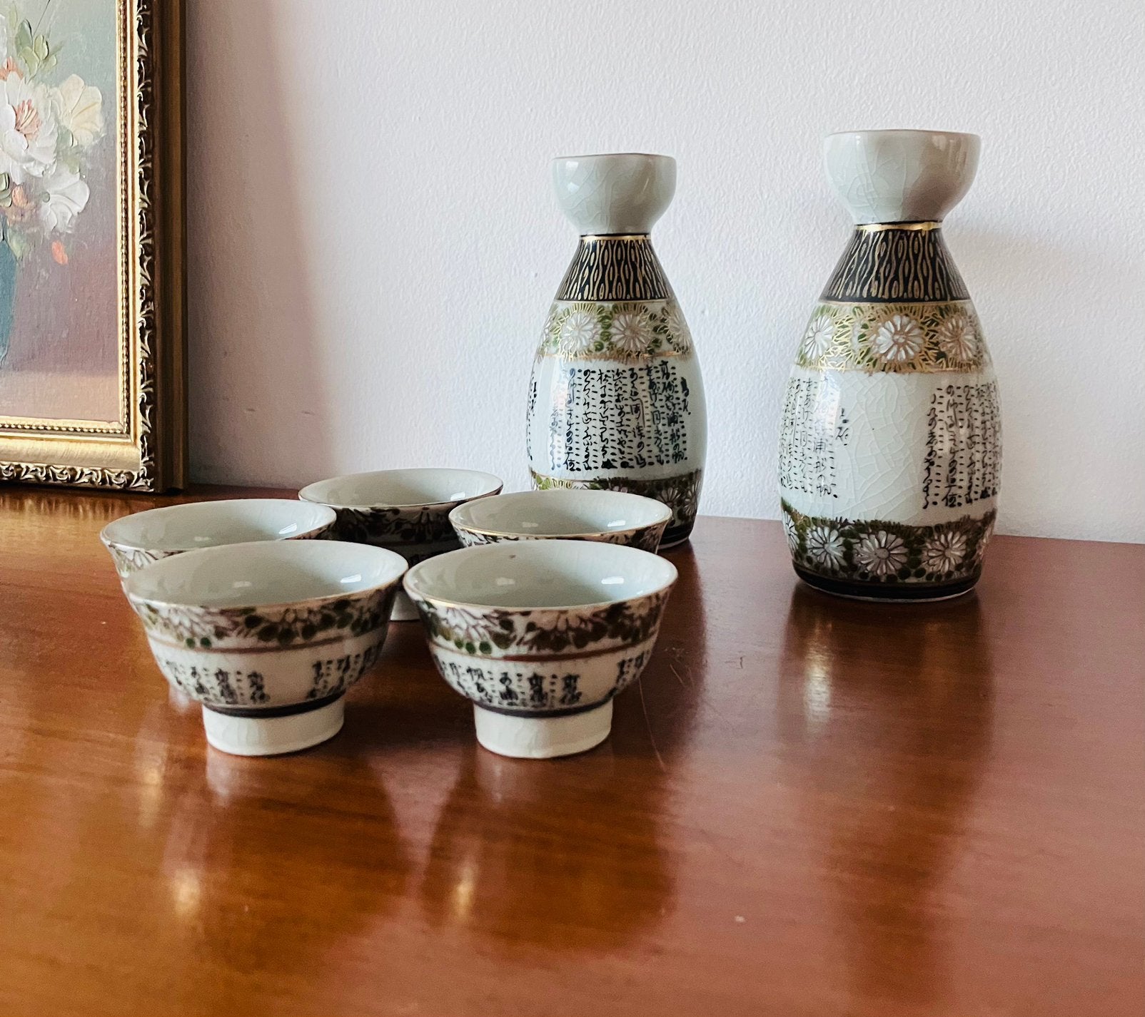 Japanse vintage Kutani sake-set, Ophalen of Verzenden