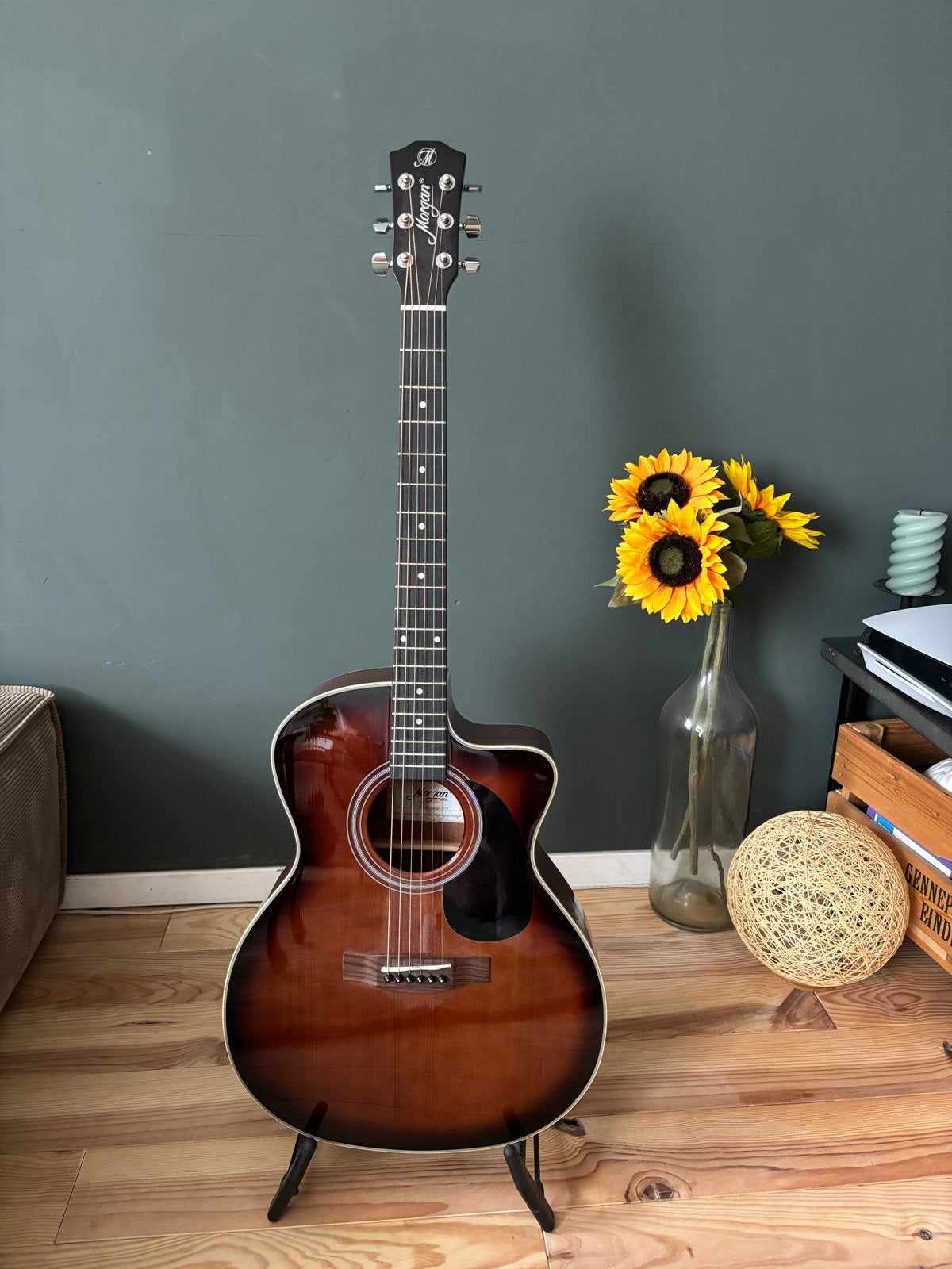 Morgan Western gitaar met Fishman Presys element, Ophalen, Zo goed als nieuw, Western- of Steelstringgitaar, Met (piezo-)element