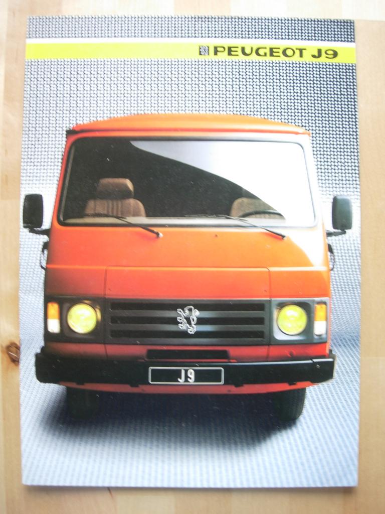 Peugeot J9 Brochure 1985 - Bestelwagen, Ophalen of Verzenden, Zo goed als nieuw, Peugeot, Peugeot