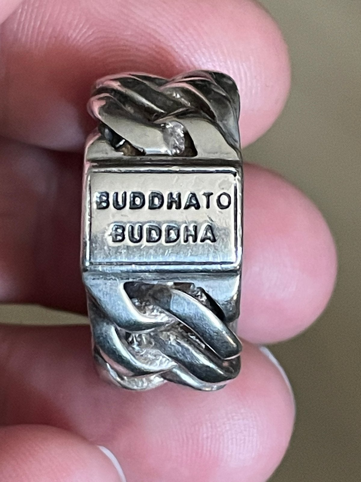 Zware brede buddha de buddha ring inclusief orgineel doosje, 18 tot 19, Gebruikt, Ophalen of Verzenden, Nvt
