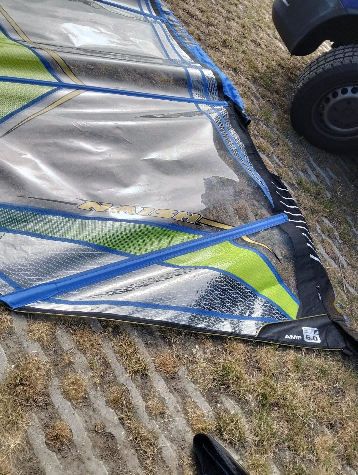 Naish Amp 6.0 m2 zgan €140,--, Ophalen, 5 tot 6.5 m², Nvt, Zeil