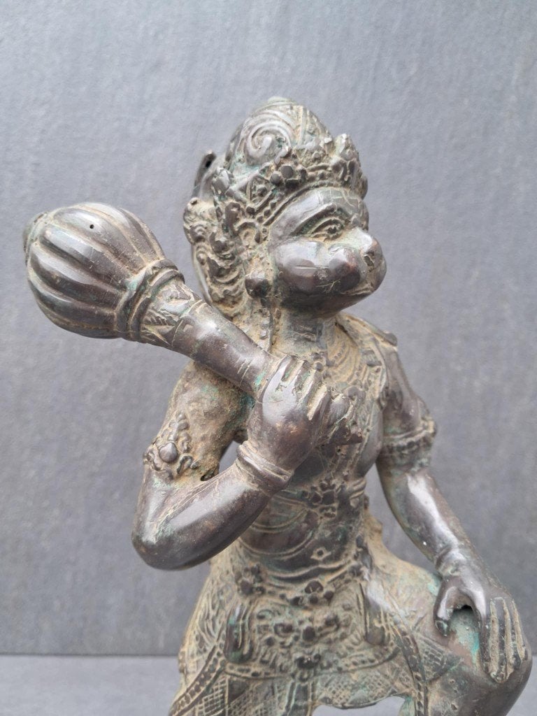Bronzen beeld van Hanuman/Godteken/India, Ophalen of Verzenden, Nieuw, Mens