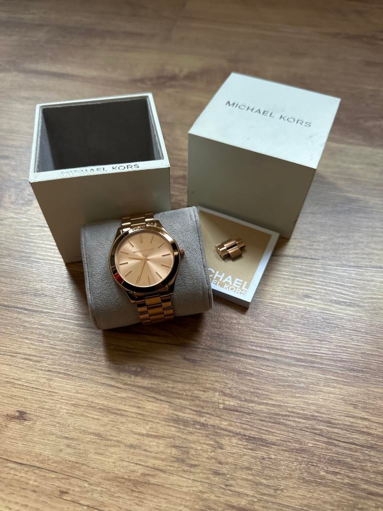 Michael Kors horloge - Rosegoud, Sieraden, Tassen en Uiterlijk, Armbanden, Ophalen of Verzenden, Zo goed als nieuw, Overige kleuren