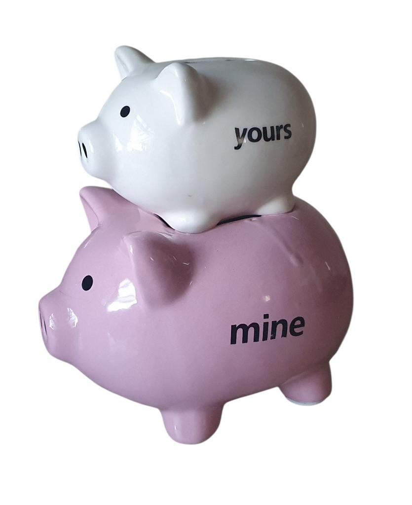 Spaarpot "yours mine", Verzamelen, Spaarpotten, Nieuw, Ophalen of Verzenden