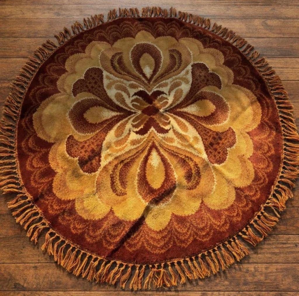Vintage Tapijt / tafelkleed - Zuivere scheerwol ; Versailles, Ophalen, Rond, 150 tot 200 cm, 150 tot 200 cm