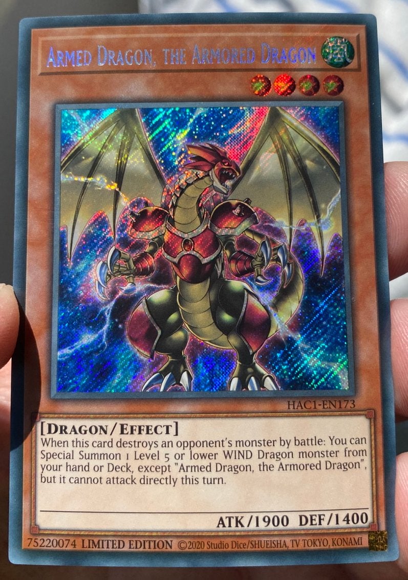 Yu-Gi-Oh! Armed Dragon, the Armored Dragon HAC11st !, Ophalen of Verzenden, Zo goed als nieuw, Losse kaart, Foil