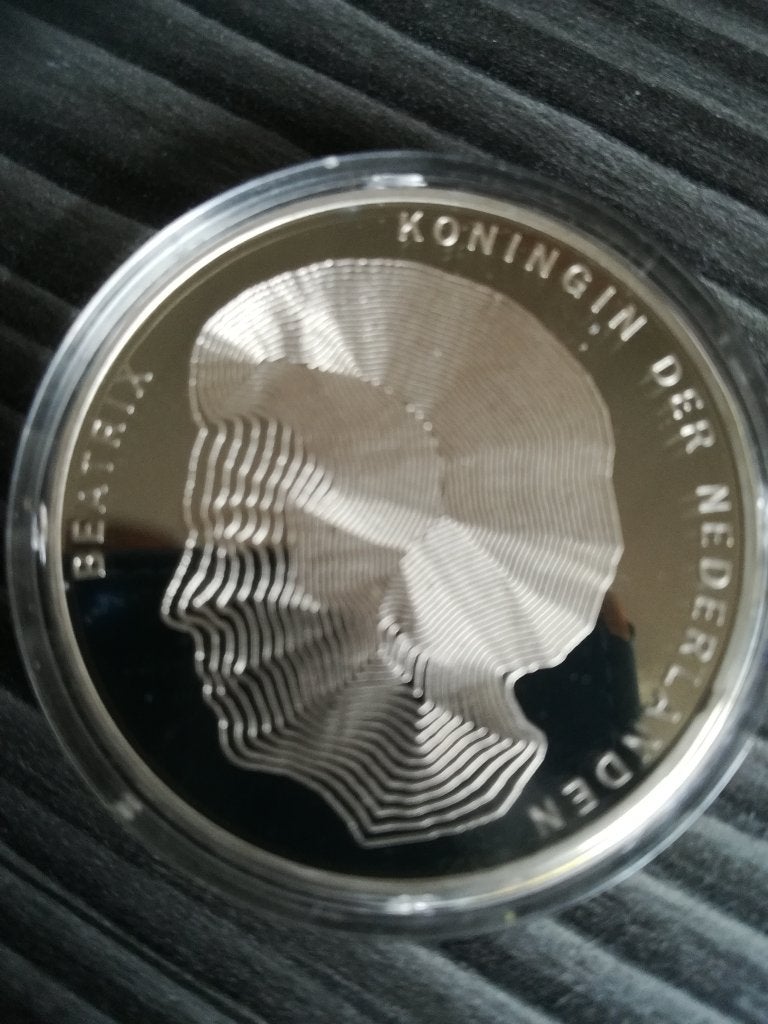 Peter Strucken 50 gulden munt 1990 100 jaar vorstinnen, Koningin Beatrix, Zilver, Ophalen of Verzenden, Losse munt