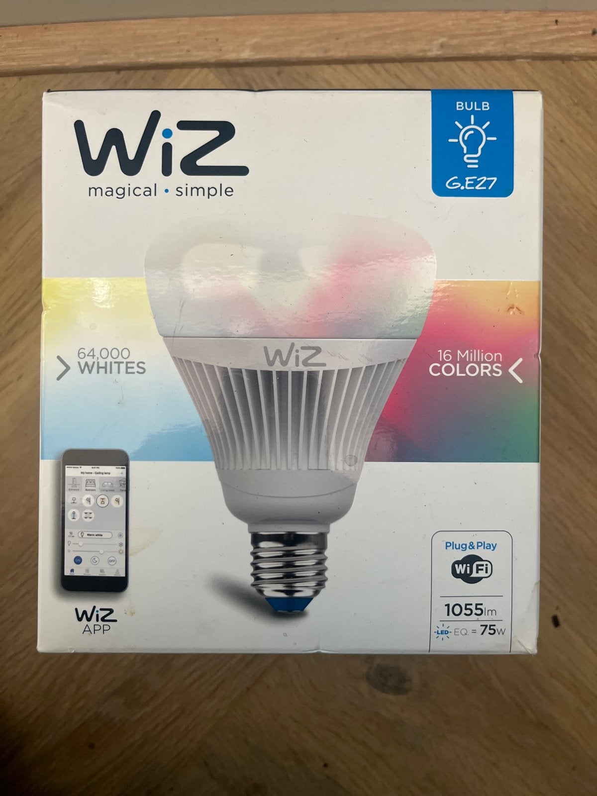 Wiz Smart LED Lamp E27 - Nieuw in doos, Meerkleurig, 60 watt of meer, Nieuw, Overige merken