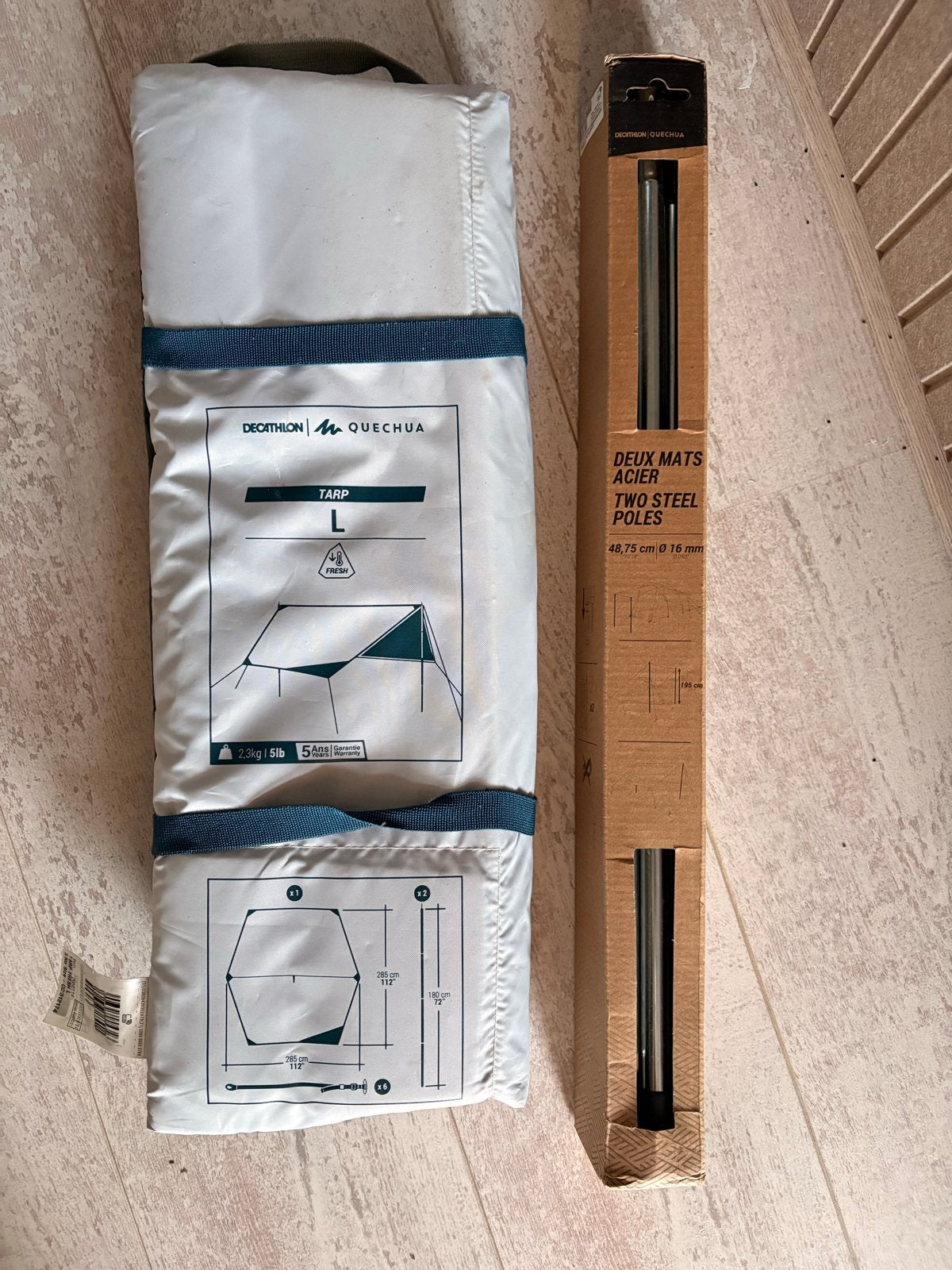 Decathlon Quechua Tarp L met extra stokken, Ophalen, Zo goed als nieuw