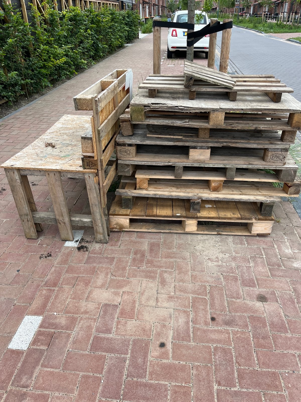 Gratis af halen: Pallets en (brand)hout, Doe-het-zelf en Verbouw, Hout en Planken, Ophalen, Gebruikt, 50 mm of meer, Pallet