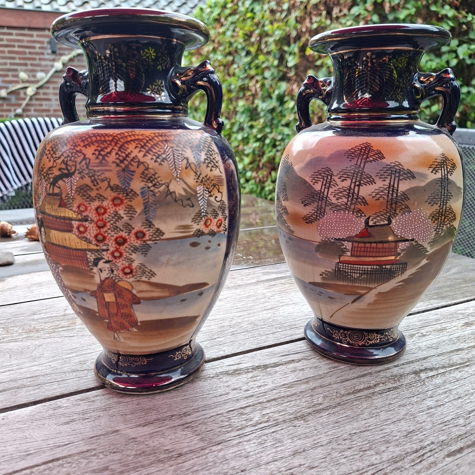 Antieke Japanse Satsuma vazen, Antiek en Kunst, Antiek | Vazen, Ophalen of Verzenden