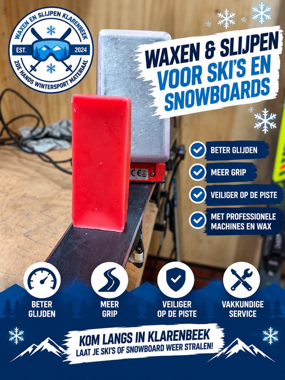 Ski’s & Snowboard Waxen en Slijpen | Handmatig onderhoud, Ophalen of Verzenden, Zo goed als nieuw, Ski's, Overige merken