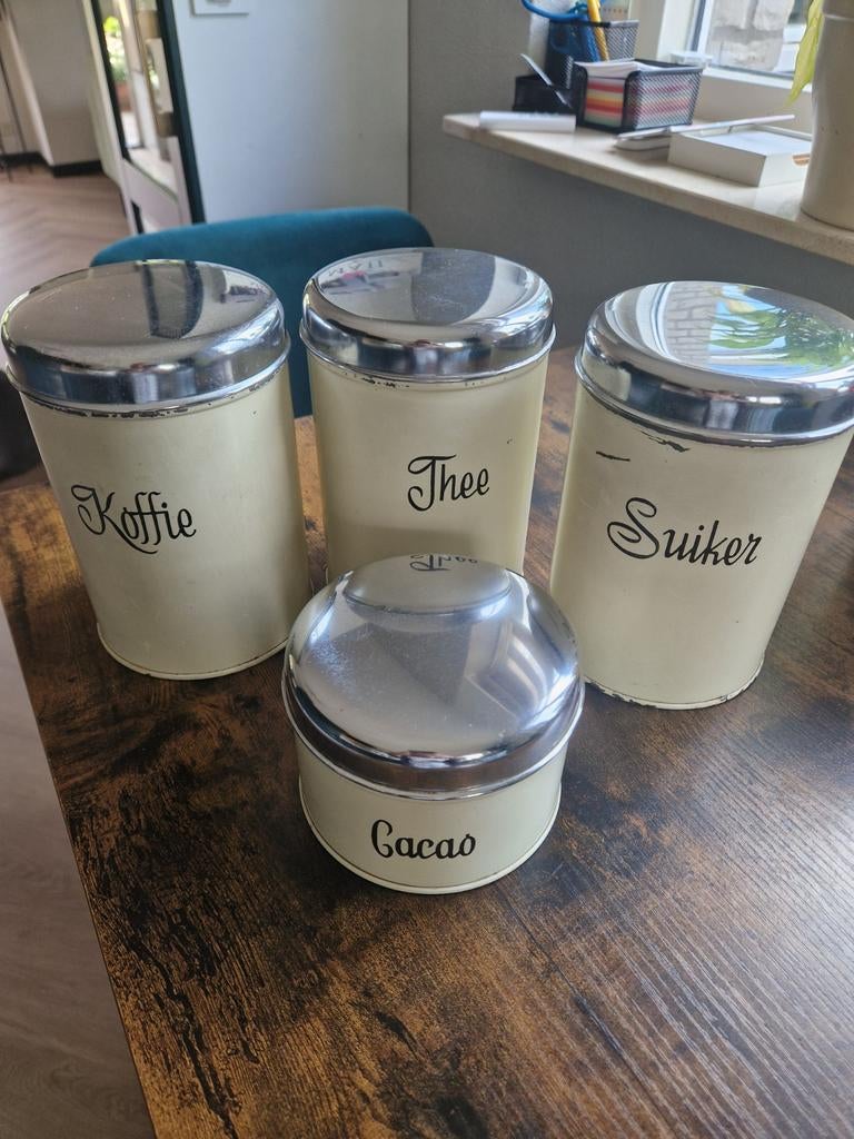 Brabantia voorraadblikken set - Koffie, Thee, Suiker, Cacao, Ophalen of Verzenden