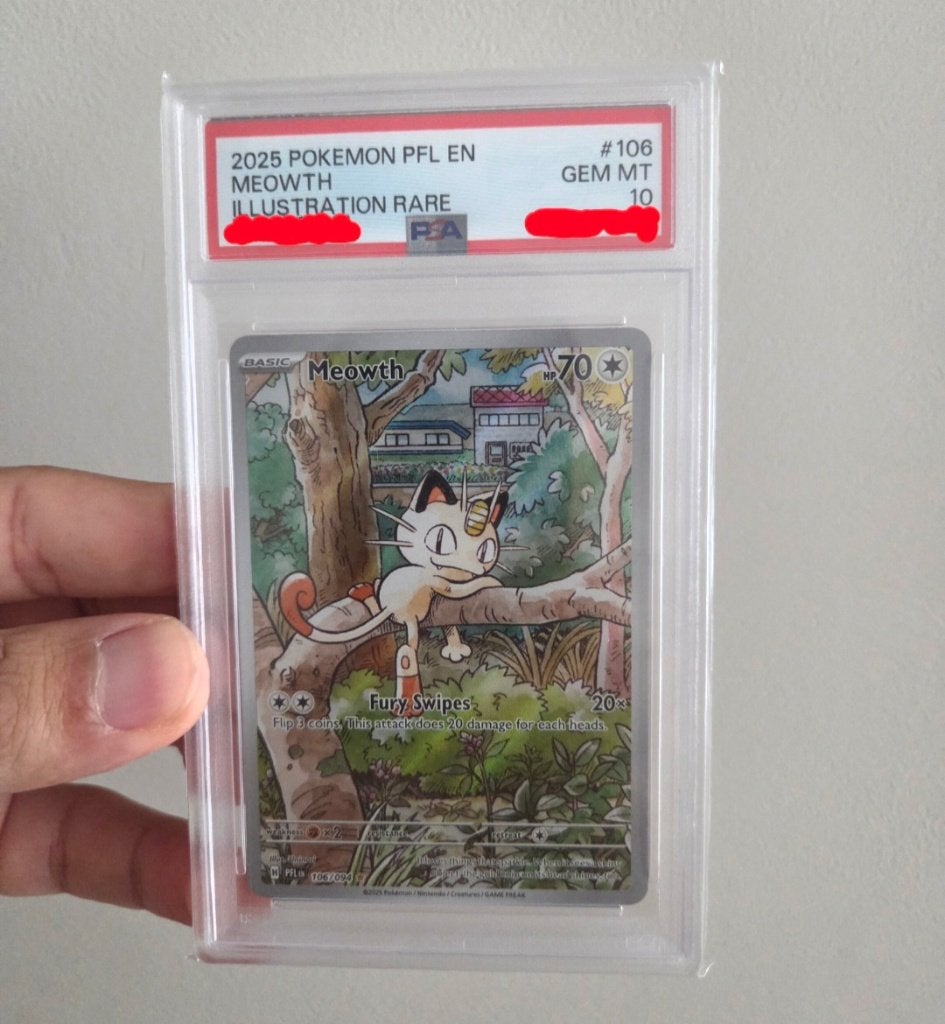 Meowth 106 PSA 10 Phantasmal Flames, Ophalen of Verzenden, Nieuw, Losse kaart