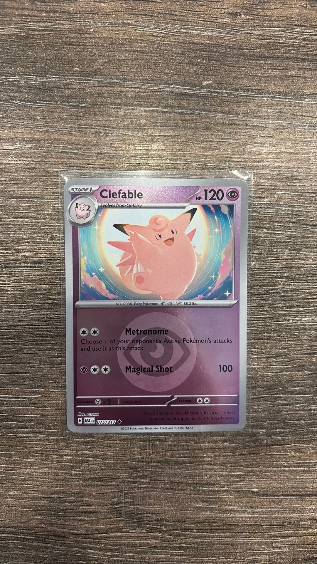 ASC Clefable 075/217 Energy Reverse holo, Hobby en Vrije tijd, Verzamelkaartspellen | Pokémon, Ophalen of Verzenden, Zo goed als nieuw