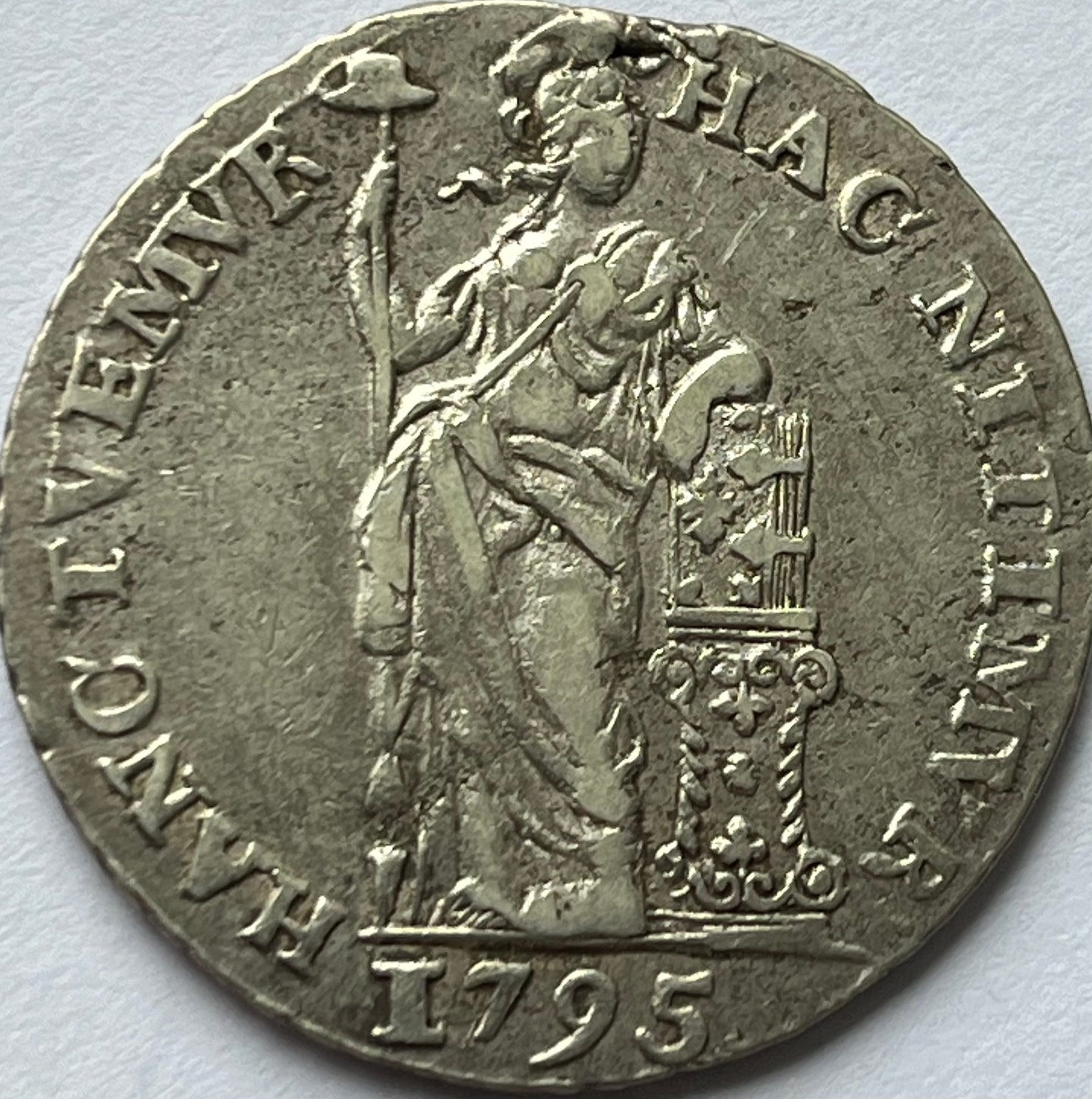 Bataafse Republiek (Holland) schaarse gulden 1795, 1 gulden, Vóór koninkrijk, Zilver, Ophalen of Verzenden