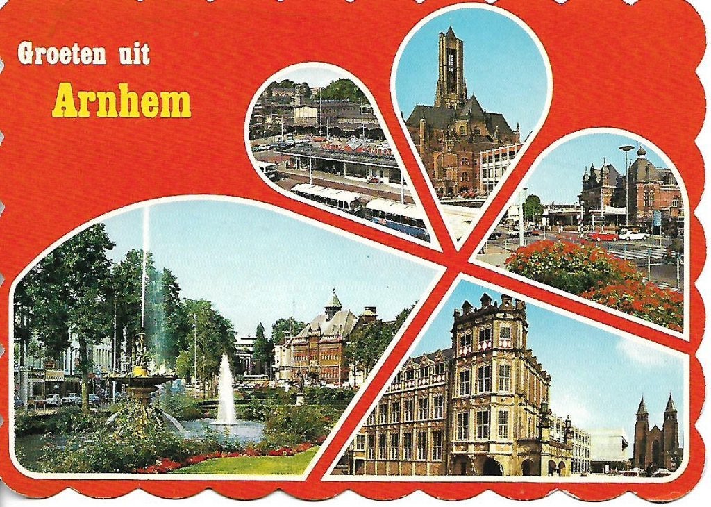 Arnhem- -5-luik, Verzamelen, Ansichtkaarten | Nederland, Verzenden, 1960 tot 1980, Gelopen, Gelderland