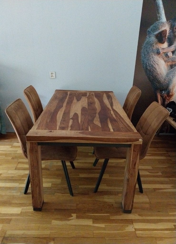 Mooie kwaliteit eettafel + 4 stoelen Henders&Hazel/De Bommel, Ophalen, 50 tot 100 cm, Zo goed als nieuw, 150 tot 200 cm