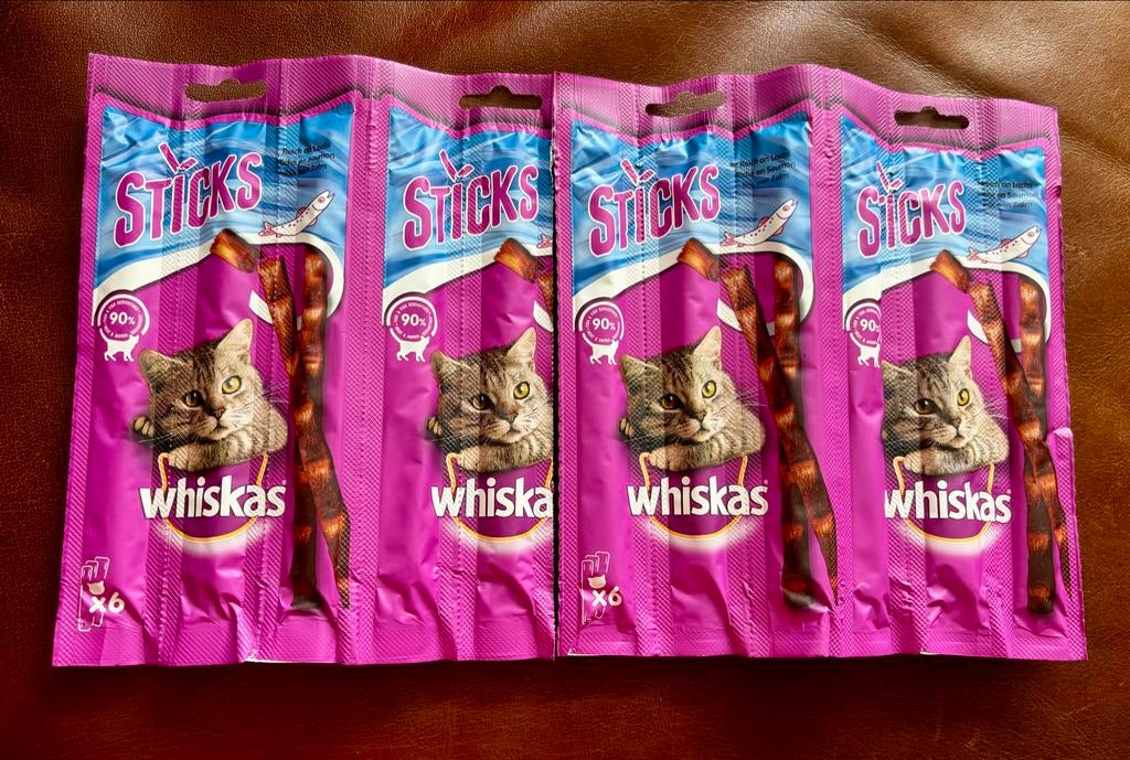 Whiskas Sticks - zalm, Ophalen of Verzenden, Kat