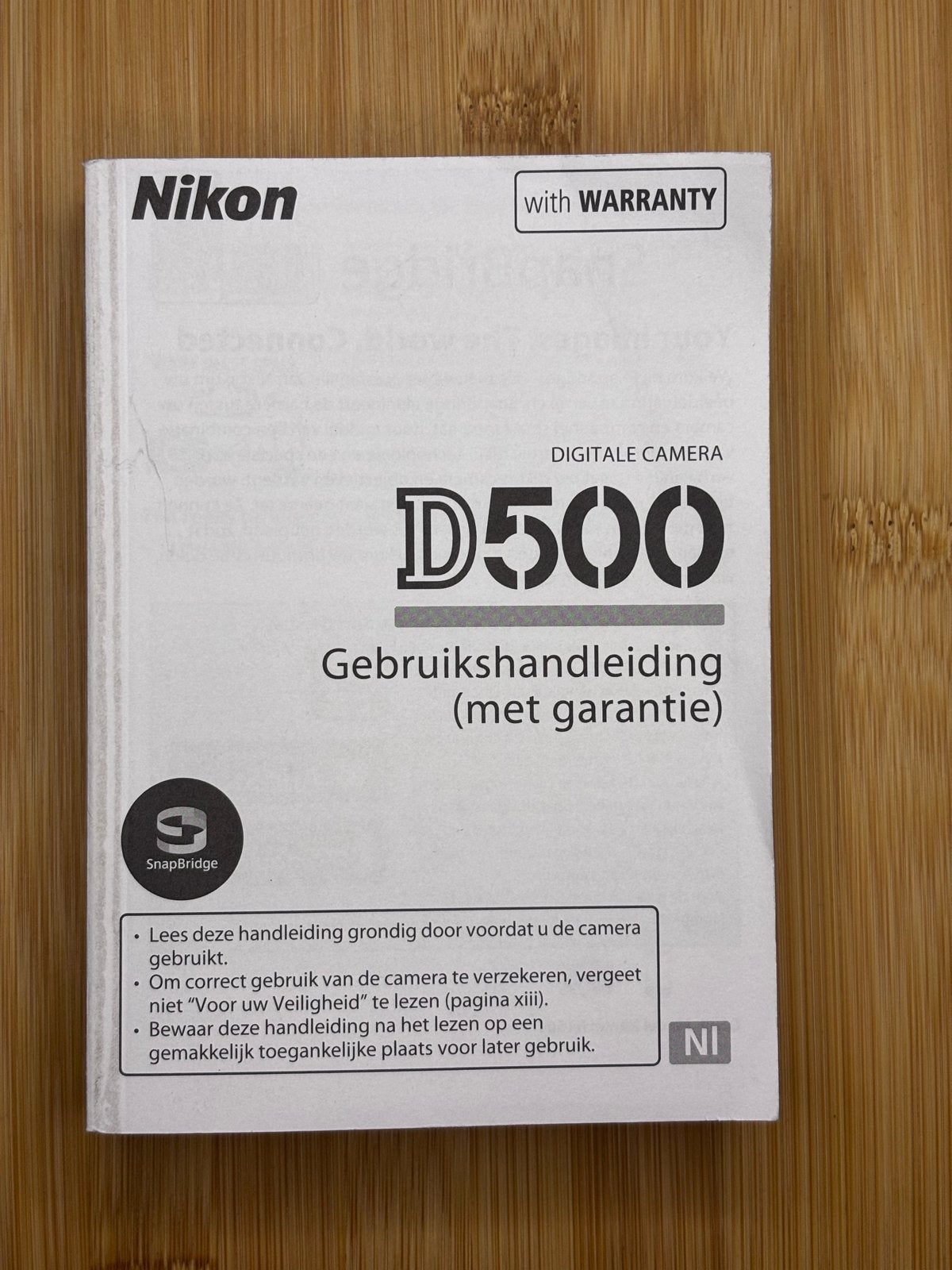 Nikon D500 Gebruikershandleiding nederlandstalig, Ophalen of Verzenden, Nikon, Geen optische zoom