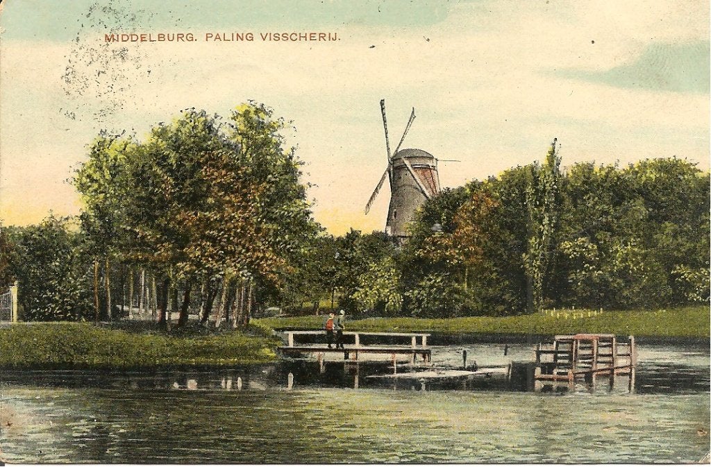 Oude ansichtkaart Middelburg Paling Visscherij, Ophalen of Verzenden, Voor 1920, Gelopen, Zeeland