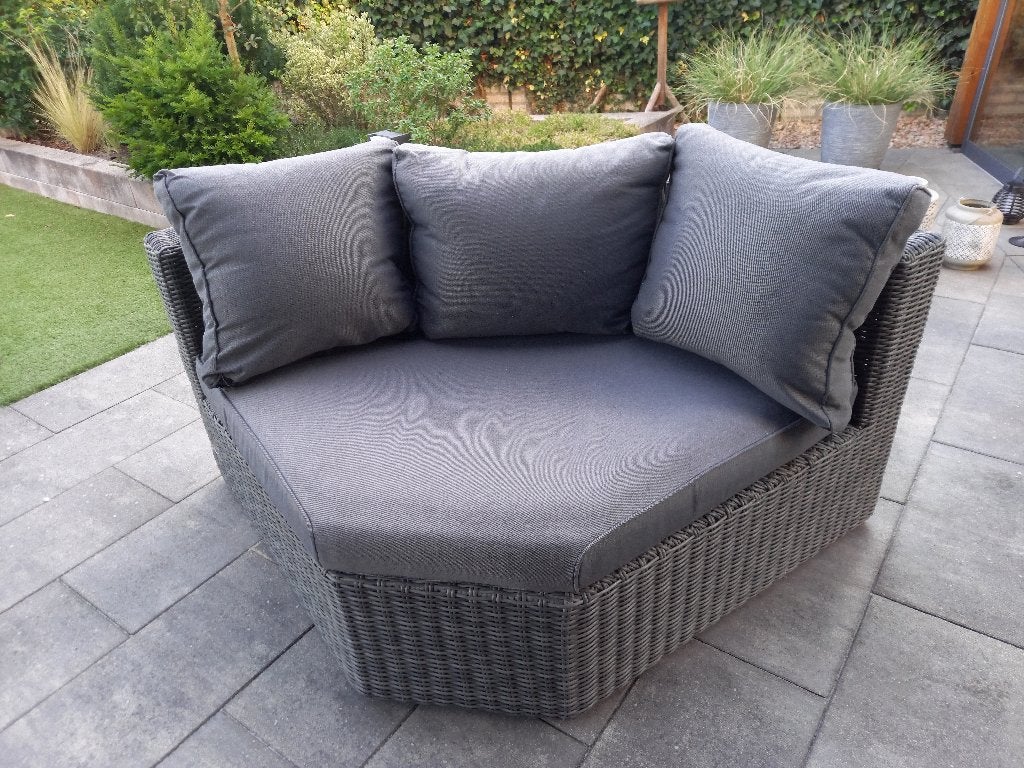 Hoekbank voor op terras, Kunststof, Zo goed als nieuw, Loungeset, Bank