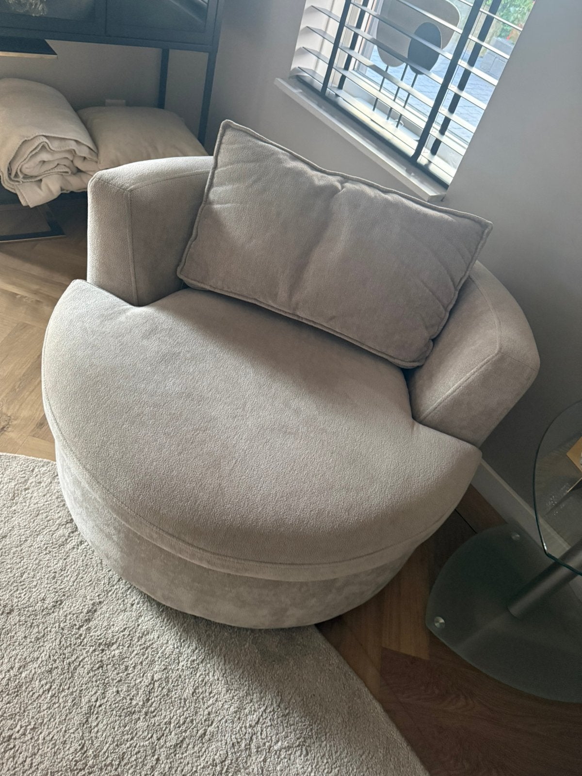 Beige fauteuils 2x beige stof, Eenpersoons, 75 tot 100 cm, Ophalen of Verzenden, Zo goed als nieuw