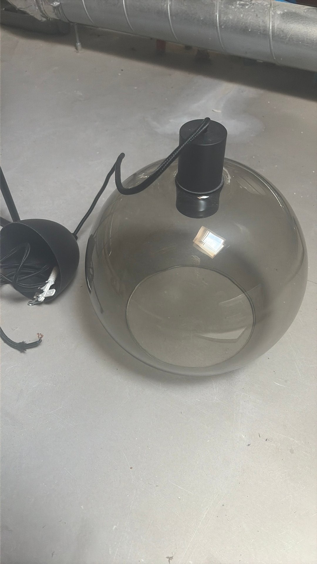 Ikea glazen hanglamp, Glas, Ophalen, Zo goed als nieuw, 35 cm