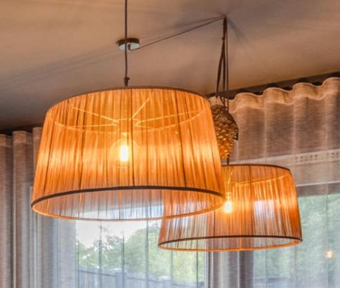 Woonkamer lampen voor slechts 20 euro, 2 st., Huis en Inrichting, Lampen | Hanglampen, Ophalen, Gebruikt, Stof, Minder dan 50 cm