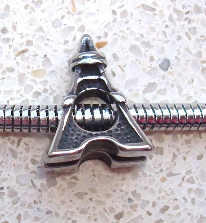 RVS groot gat bedel Eiffelstoren, Sieraden, Tassen en Uiterlijk, Bedels, Overige merken, Overige materialen, SINO-SEAR GmbH, Feuerbachstrasse11, Potsdam, Germany