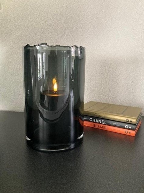 Luxury Windlicht Ribbed Smoke Nieuw!, Windlicht, Overige merken, Nieuw, Ophalen of Verzenden