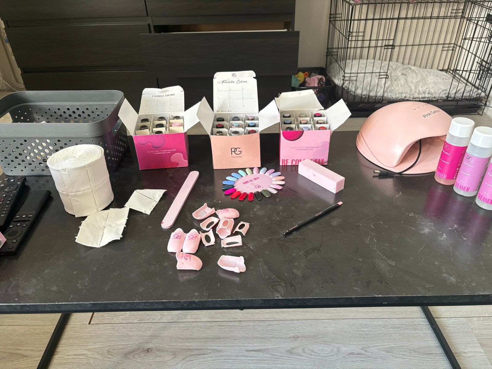 Complete Pink Gellac set met UV/LED lamp en accessoires, Ophalen, Zo goed als nieuw, Overige typen