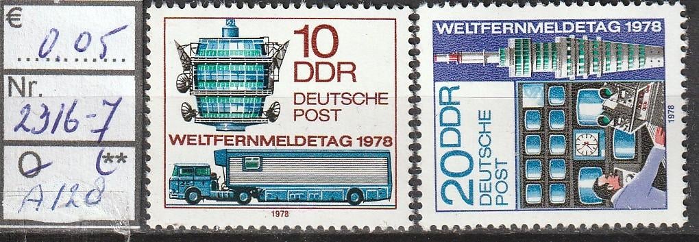 DDR Fernmeldetag '78 Michel 2316-7 Nr.A128p, Verzenden, DDR, Postfris