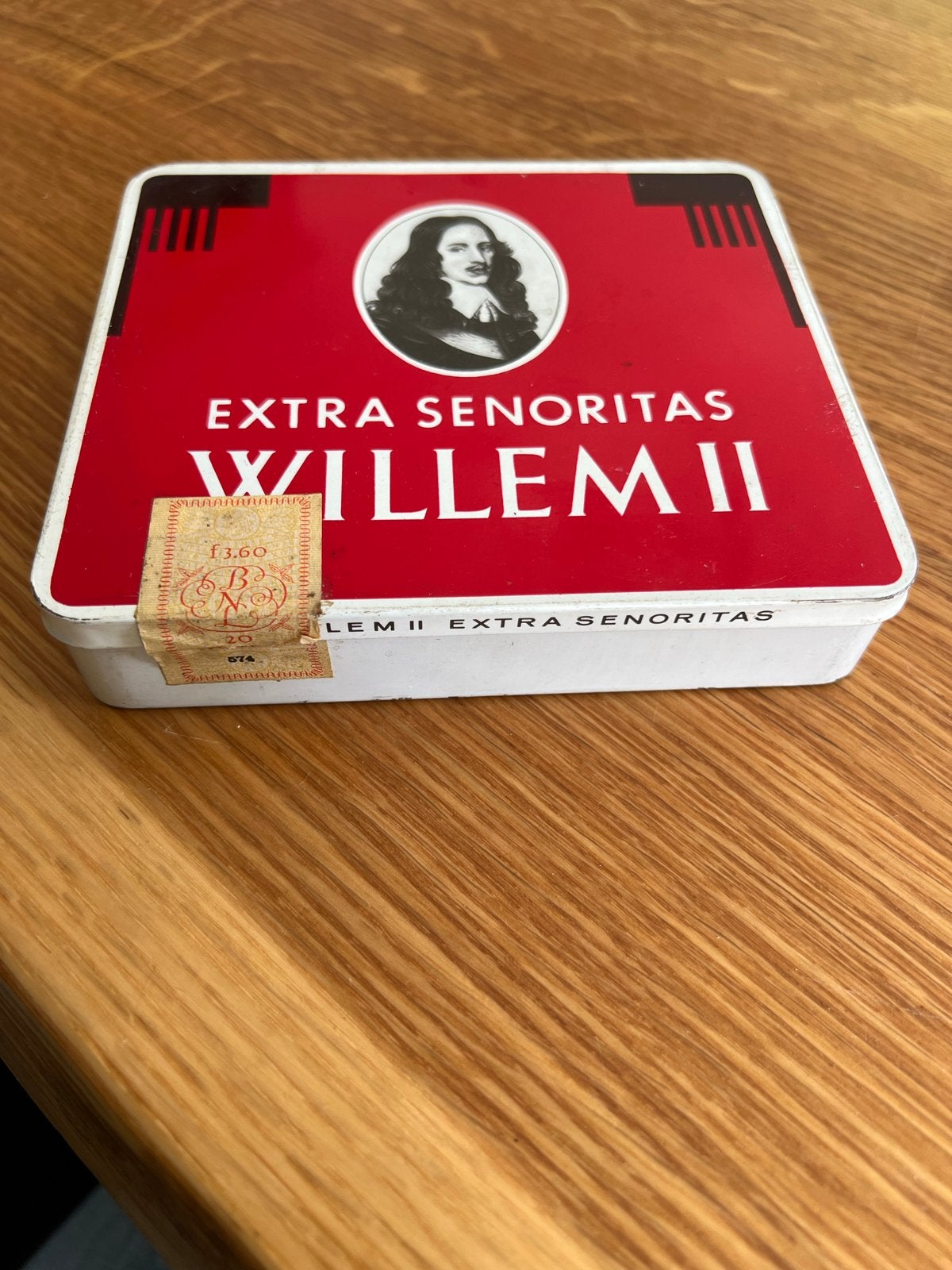Vintage Willem II Extra Senoritas sigarenblik, Ophalen of Verzenden, Gebruikt, Overige, Overige merken