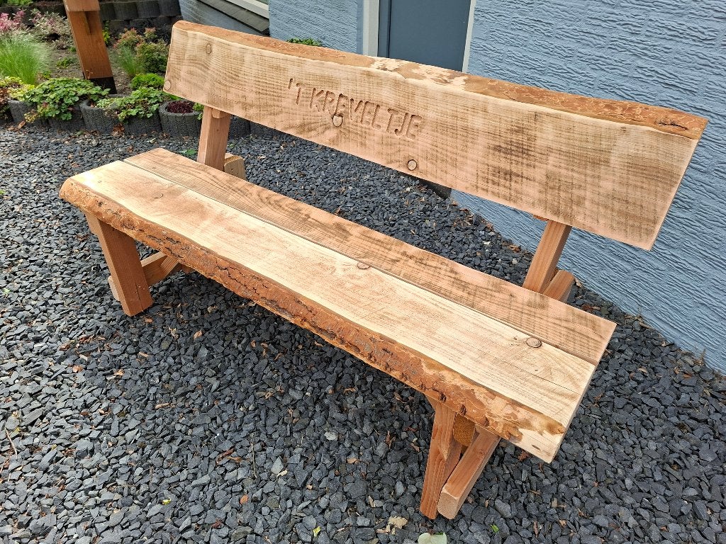 tuinbank boomstam schaaldeel ROBUUST DOUGLAS HOUT, Tuin en Terras, Tuinbanken, Ophalen, Nieuw, Hout