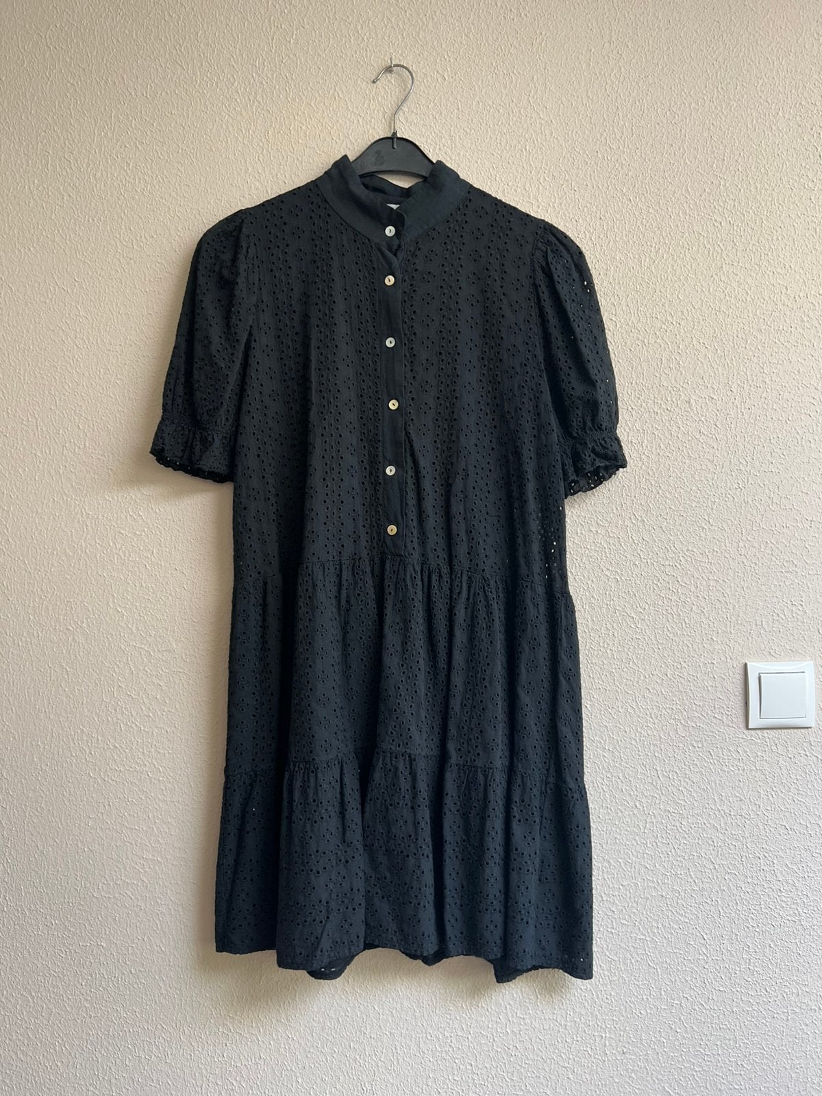 Zwart jurkje Loavies maat XS, Verzenden, Zwart, Zo goed als nieuw, Maat 34 (XS) of kleiner