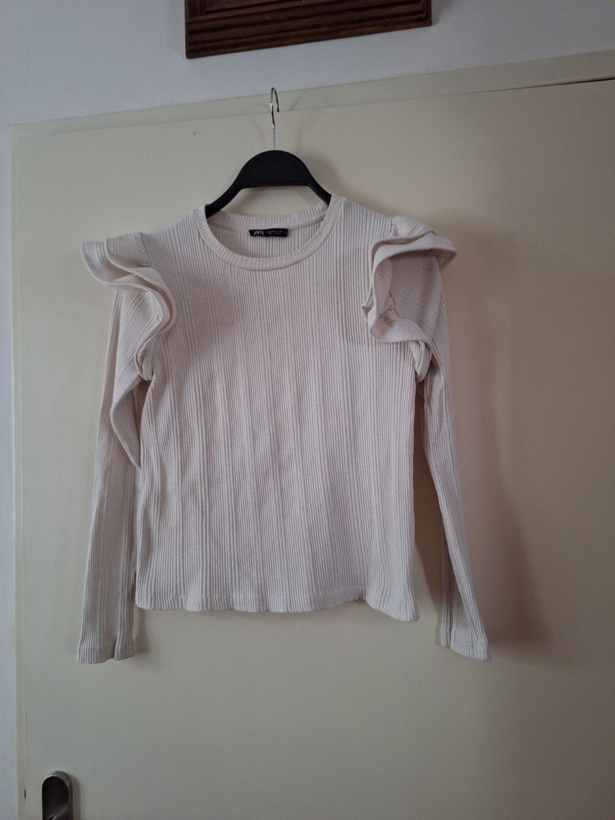 dames shirt Zara maat  m  creme, Maat 38/40 (M), Ophalen of Verzenden, Lange mouw, Gedragen