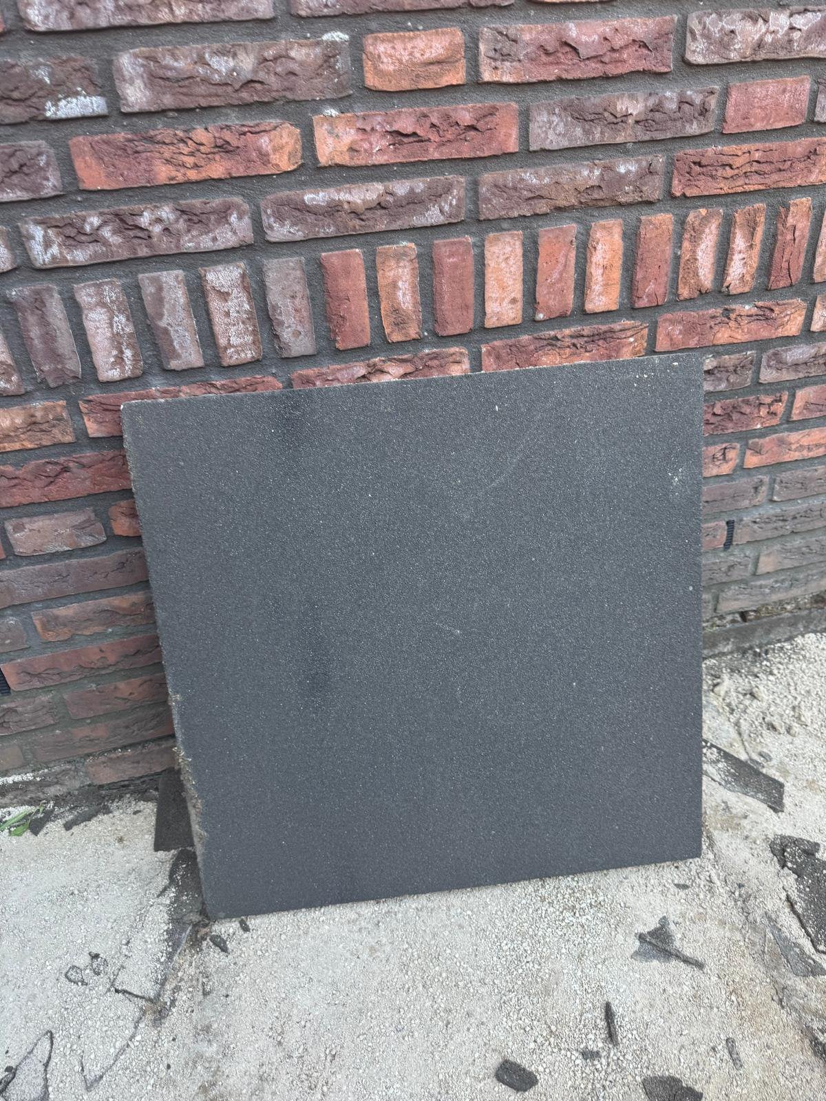 12 stuks grijze terrastegels 60x60cm, Ophalen, Gebruikt, Beton, Terrastegels