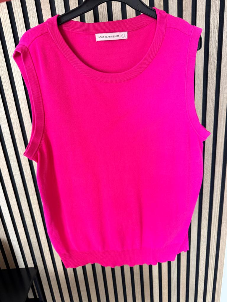 Studio Anneloes mouwloze top felroze maat L, Kleding | Dames, Tops, Maat 42/44 (L), Ophalen of Verzenden, Zo goed als nieuw, Roze