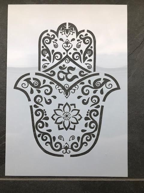 Hamsa palm hand mandala stencil van plastic a4, Verburgt Vintage, Overige typen, Nieuw, Ophalen of Verzenden